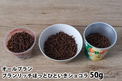 50gを「Bigプッチンプリン」「250mlボウル」「じゃがりこ」に入れた時の目安