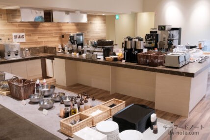 朝食のビュッフェのラインナップ