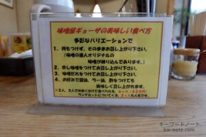 味噌屋餃子の食べ方の説明
