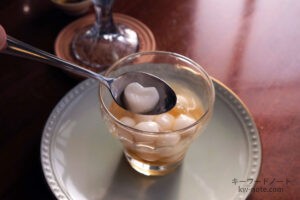 ハート形の白玉