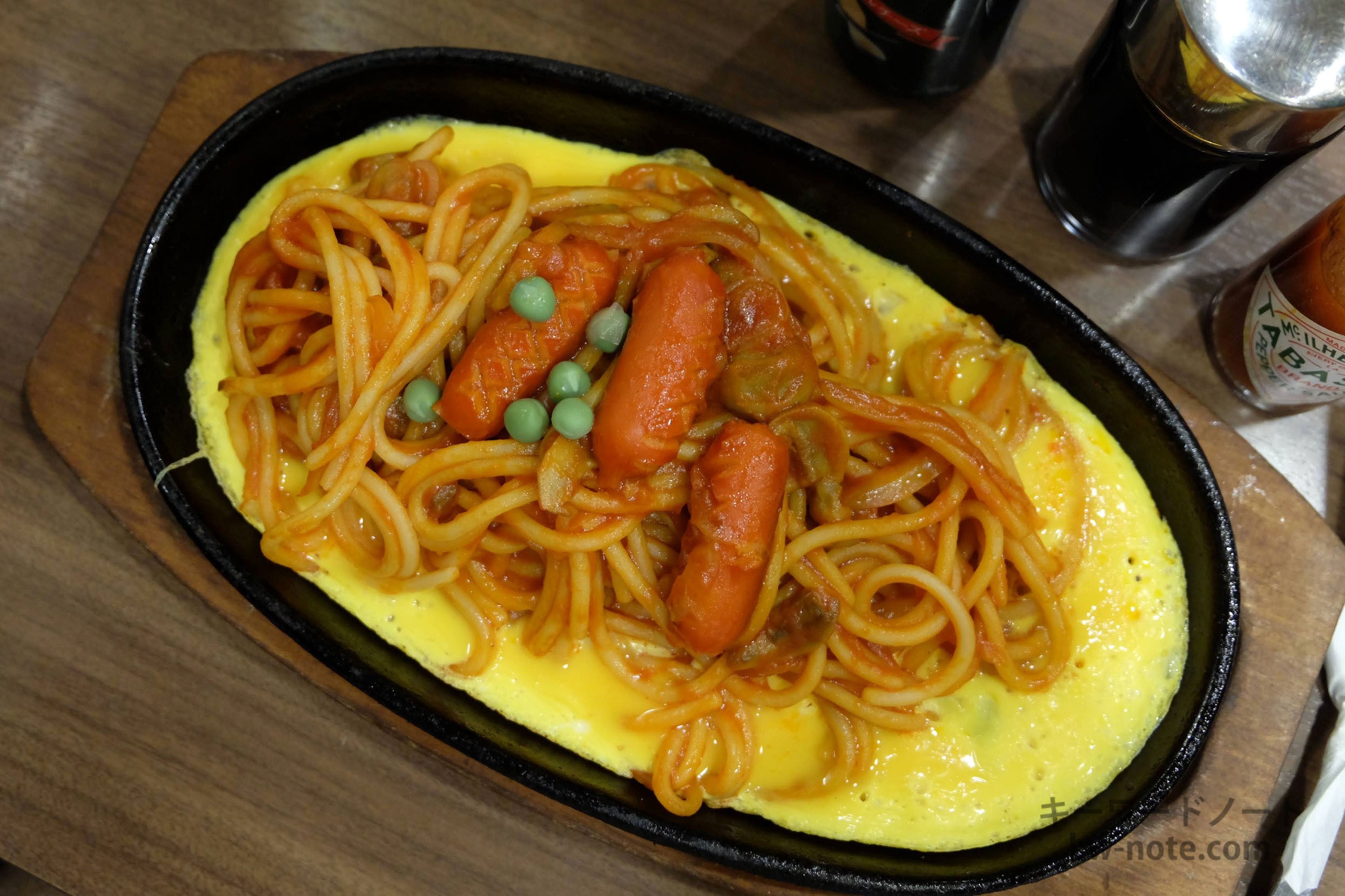 上から見た鉄板ナポリタン