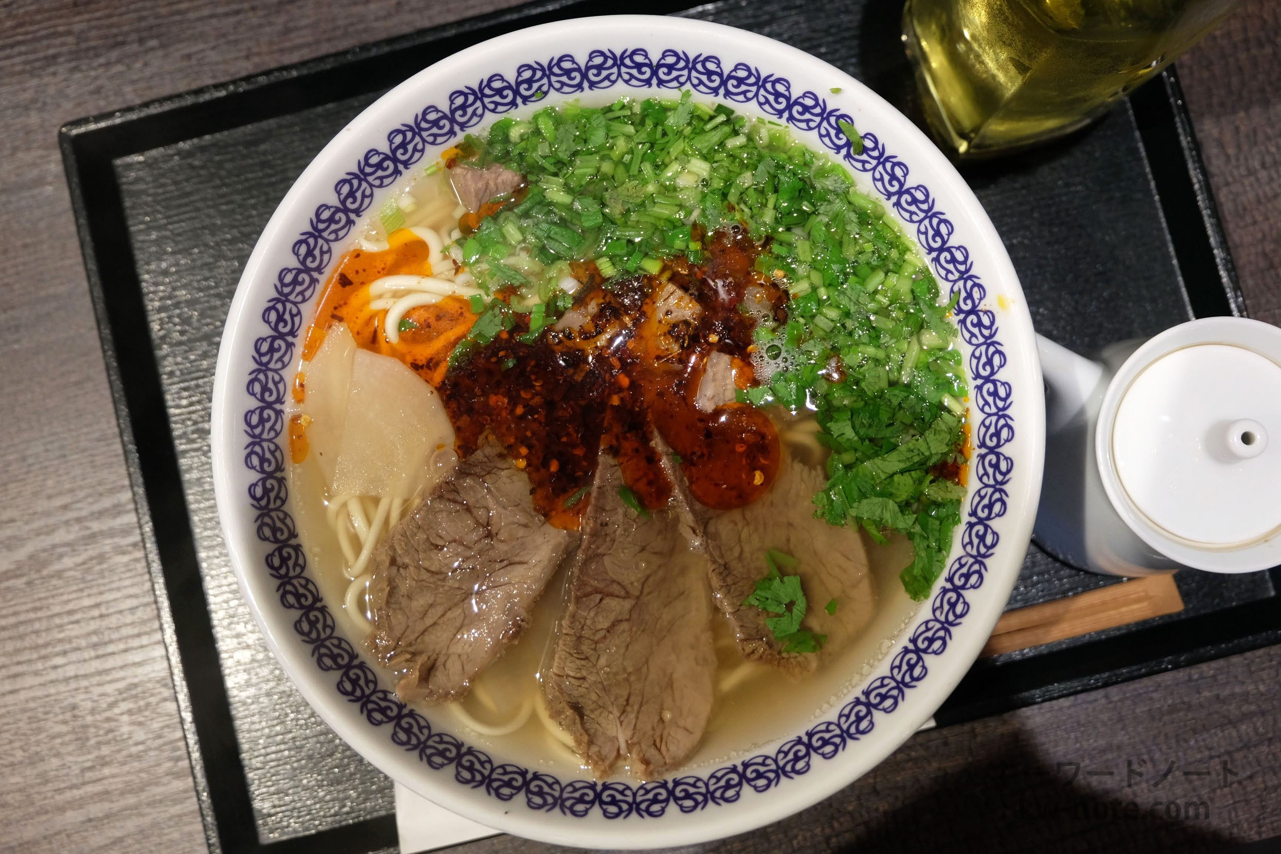 上から見た蘭州牛肉面