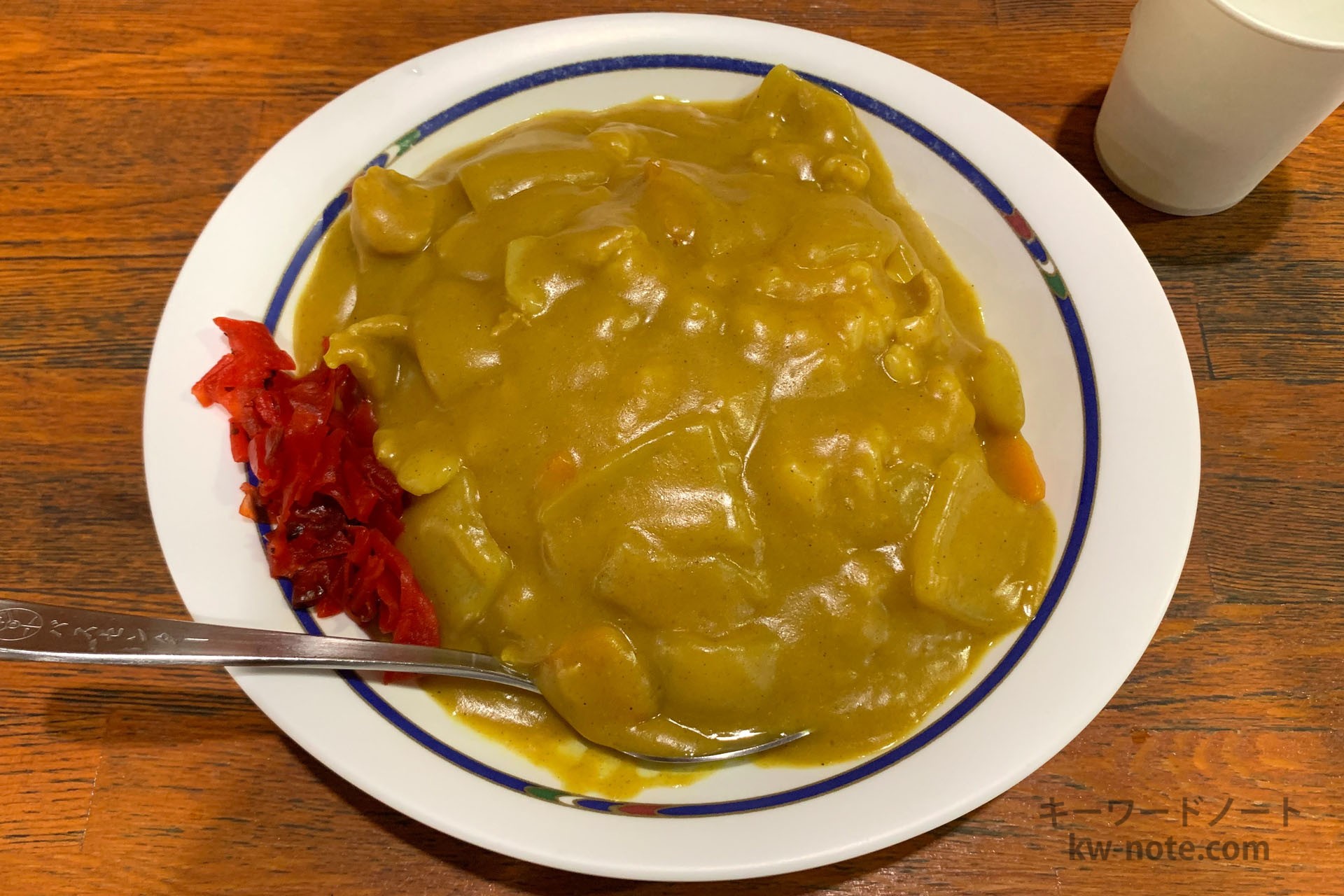 上から見た万代そばのカレー