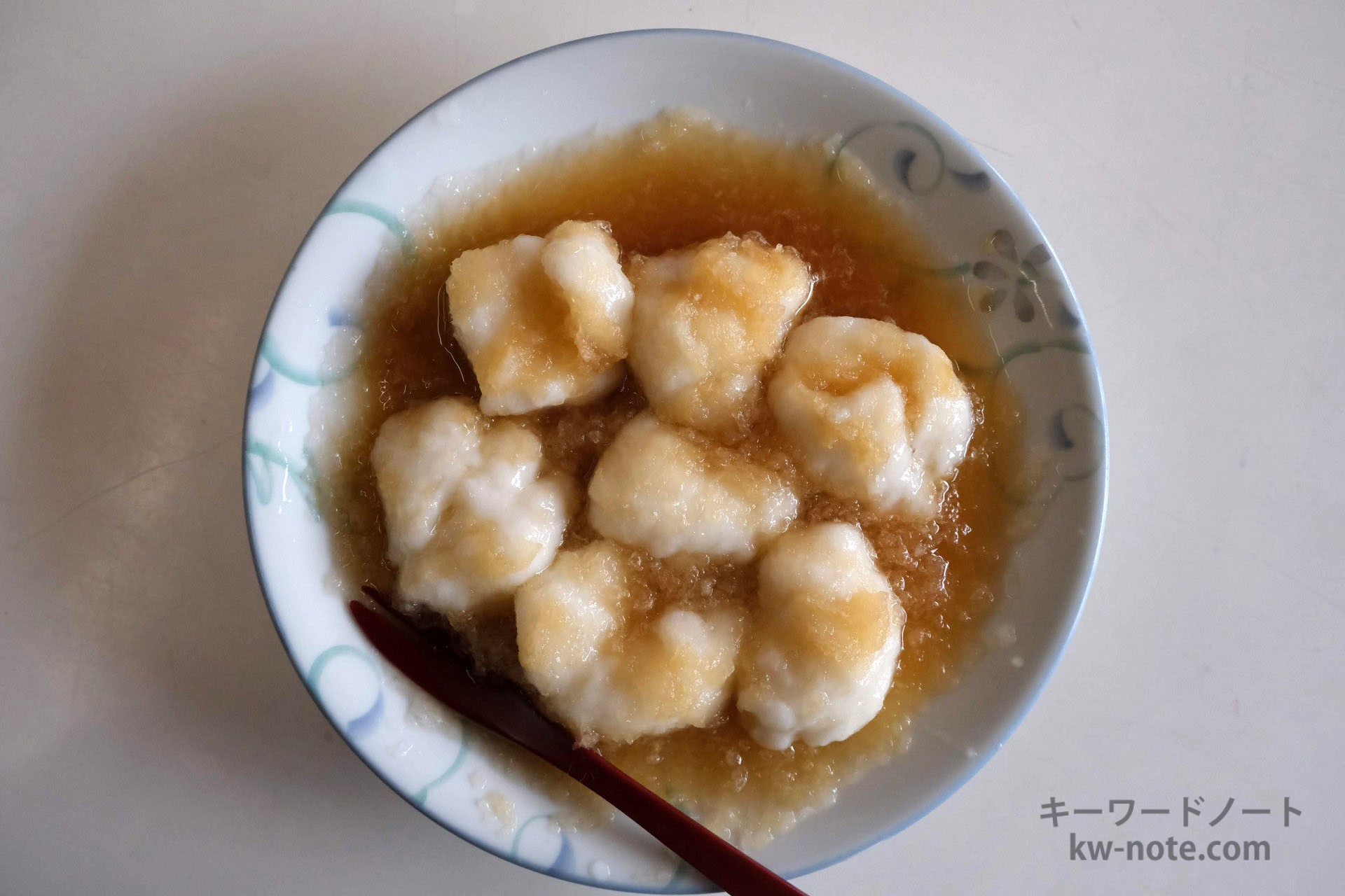 上から見たからみ餅