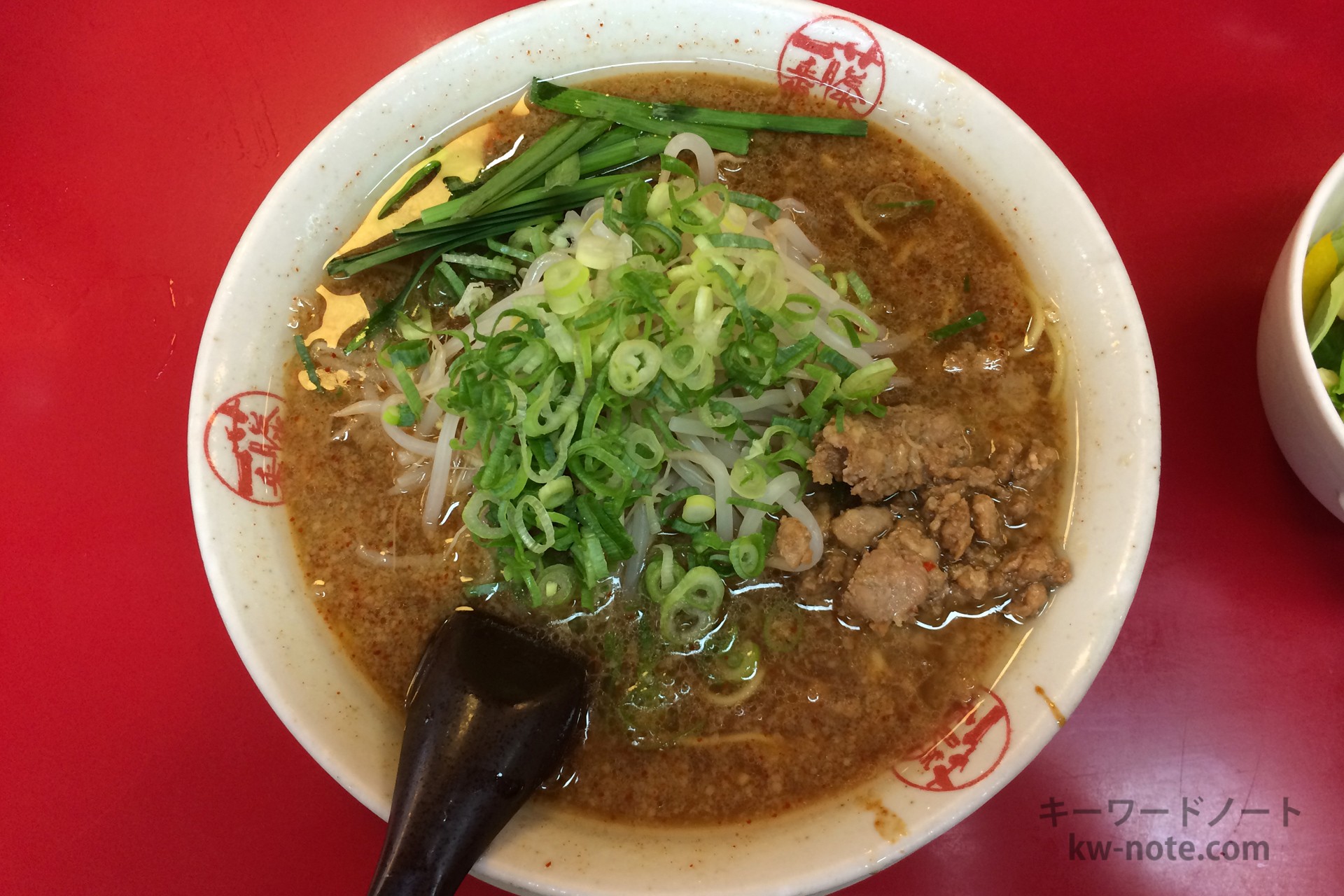 上から見たラーメン